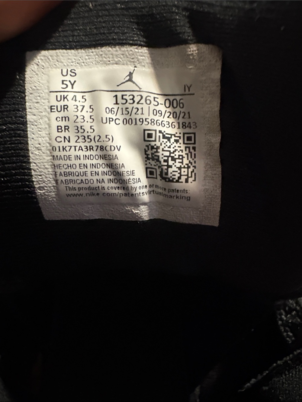 Jordan Black Youth Sneakers with Jumpman Logo
